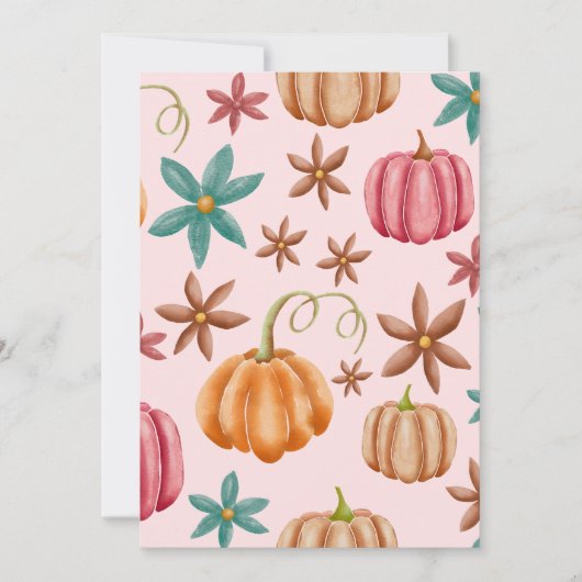 秋のカボチャのスパイス ハロウィン 感謝祭 かぼちゃ 招待状 (正面)