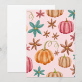 秋のカボチャのスパイス ハロウィン 感謝祭 かぼちゃ 招待状 (正面/裏面)