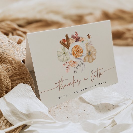 秋のカボチャのスパイス「ラテのお礼を」 サンキューカード