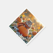 秋のカボチャのネズミ スタンダードカクテルナプキン (角)