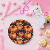 秋のカボチャのハロウィーン ペーパープレート (パーティー)