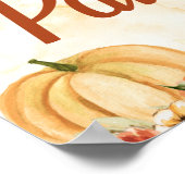 秋のカボチャのパッチ歓迎サイン ポスター (角)