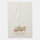 秋のカボチャのブーケファミリー名 キッチンタオル (縦)