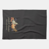 秋のカボチャのブーケファミリー名 キッチンタオル (横)