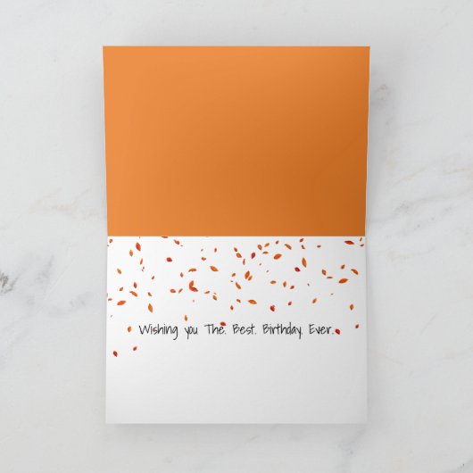 秋のカボチャのブーケ誕生日 カード (内部)