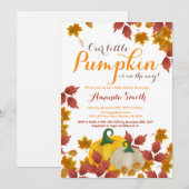 秋のカボチャのベイビーシャワーの招待状 招待状 (正面/裏面)