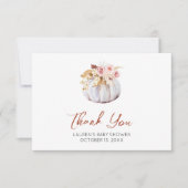 秋のカボチャのベイビーシャワー感謝カード サンキューカード (正面)