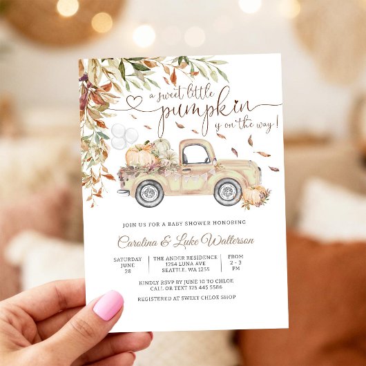 秋のカボチャのベイビーシャワー招待状 招待状