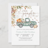 秋のカボチャのベイビーシャワー招待状 招待状 (正面)