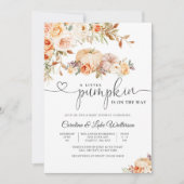 秋のカボチャのベイビーシャワー招待状 招待状 (正面)