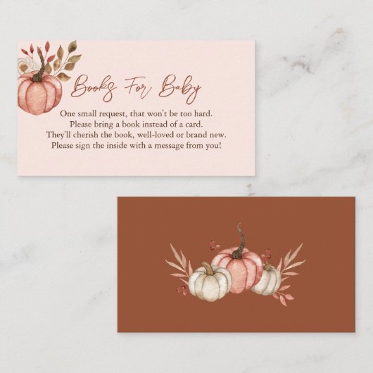 秋のカボチャのベビー囲いカード エンクロージャーカード (正面/裏面)