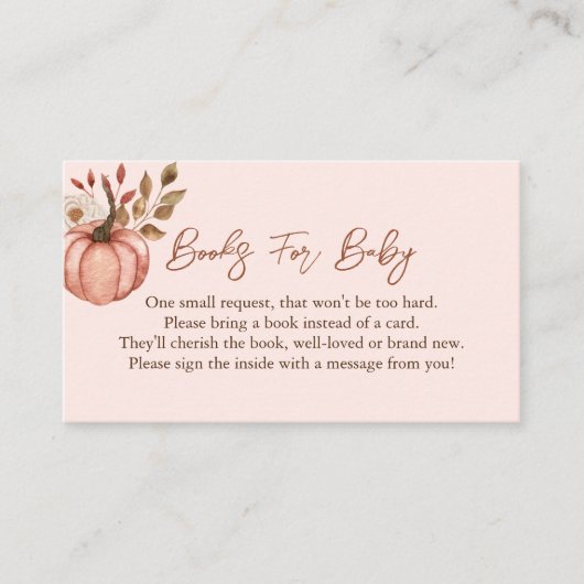 秋のカボチャのベビー囲いカード エンクロージャーカード (正面)