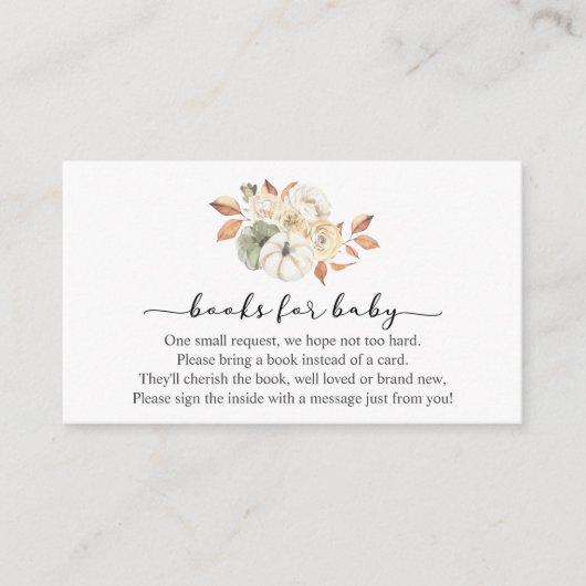 秋のカボチャのベビー挿入カード エンクロージャーカード (正面)