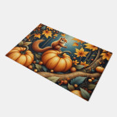 秋のカボチャのリス ドアマット (アングル)