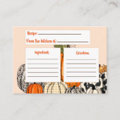 秋のカボチャのレシピカード エンクロージャーカード (正面)