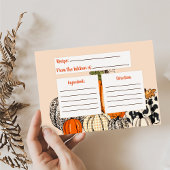 秋のカボチャのレシピカード エンクロージャーカード