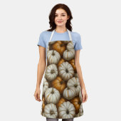 秋のカボチャの収穫模様 | 素朴秋 エプロン (着用した状態)