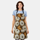 秋のカボチャの収穫模様 | 素朴秋 エプロン (着用した状態)