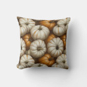 秋のカボチャの収穫模様 | 素朴秋 クッション (正面)