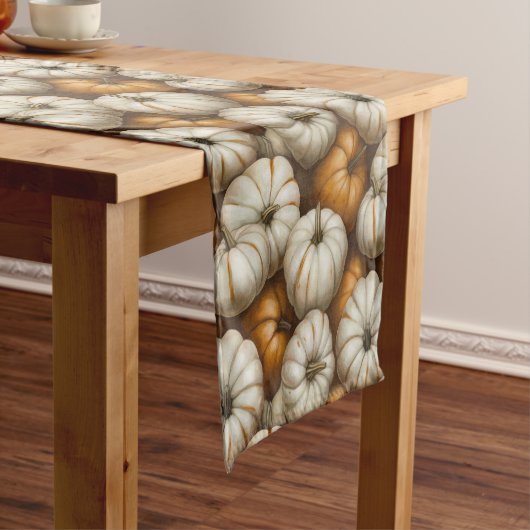 秋のカボチャの収穫模様 | 素朴秋 ショートテーブルランナー (インサイチュ)