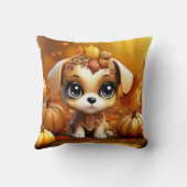 秋のカボチャの子犬 クッション (裏面)