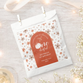 秋のカボチャの弓オレンジの花のアーチ誕生日 フェイバーバッグ