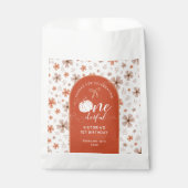 秋のカボチャの弓オレンジの花のアーチ誕生日 フェイバーバッグ (正面)