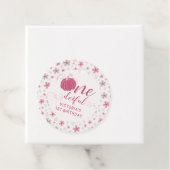 秋のカボチャの弓、ピンクの花のアーチの誕生日 フェイバータグ (インサイチュ)