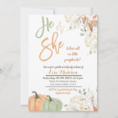 秋のカボチャの性別発表カード招待 招待状 (正面)