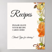 秋のカボチャの料理をあなたのブライダルシャワーに ポスター (正面)