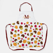 秋のカボチャの果実パターンモノグラム名 エプロン (正面)