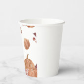 秋のカボチャの水彩 紙コップ (左)