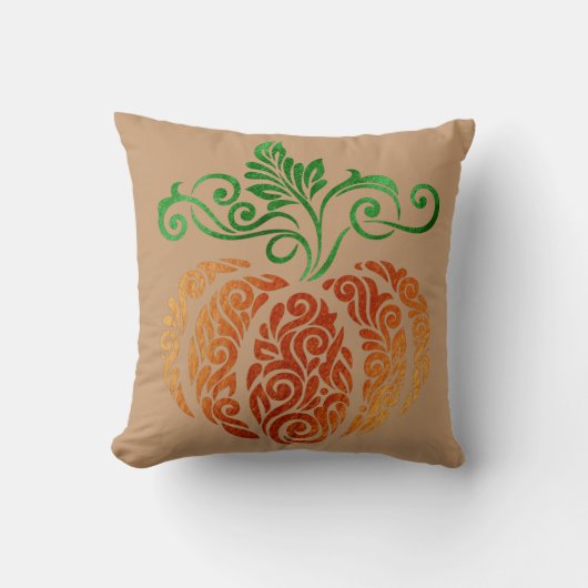 秋のカボチャの渦 クッション (正面)