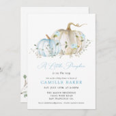 秋のカボチャの男の子ベビーシャワー招待状 招待状 (正面/裏面)