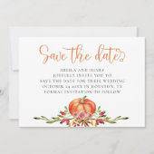 秋のカボチャの結婚式 保存日付のお知らせ 招待状 (正面)