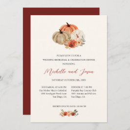 秋のカボチャの花のリハエレガントサル 招待状