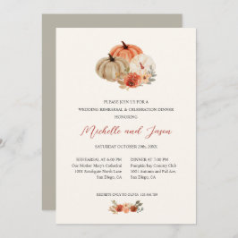 秋のカボチャの花のリハエレガントサル 招待状