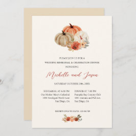 秋のカボチャの花のリハエレガントサル 招待状