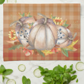 秋のカボチャの花束 キッチンタオル (折り畳み)