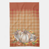 秋のカボチャの花束 キッチンタオル (縦)