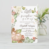 秋のカボチャの花葉々赤ちゃんシャワー 招待状 (スタンド正面)