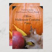 秋のカボチャの衣装パーティー 招待状 (正面/裏面)