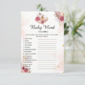 秋のカボチャの言葉を並べ替えるベビーシャワーゲームカード 招待状 (スタンド正面)