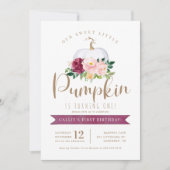 秋のカボチャの誕生日招待状 カスタム 年齢 招待状 (正面)