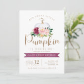 秋のカボチャの誕生日招待状 カスタム 年齢 招待状 (スタンド正面)