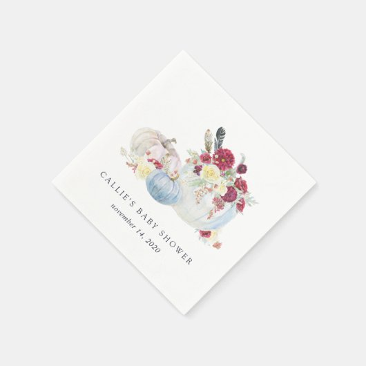 秋のカボチャの赤ちゃんシャワー スタンダードカクテルナプキン (角)