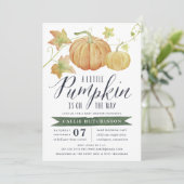 秋のカボチャの赤ちゃんシャワー 招待状 (スタンド正面)