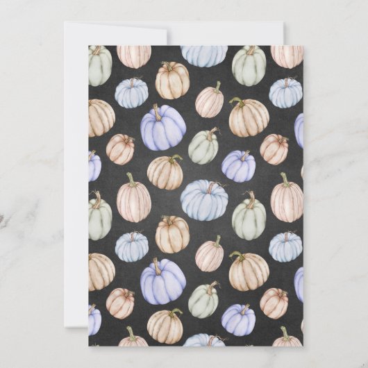 秋のカボチャの赤ちゃんシャワー 招待状 (裏面)