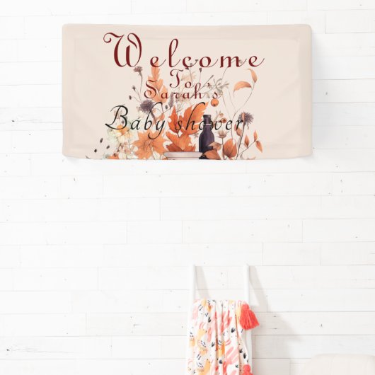 秋のカボチャの赤ちゃんシャワー 横断幕 (インサイチュ)