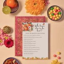 秋のカボチャの赤ちゃんシャワー 誰がママを知っている ゲームカード